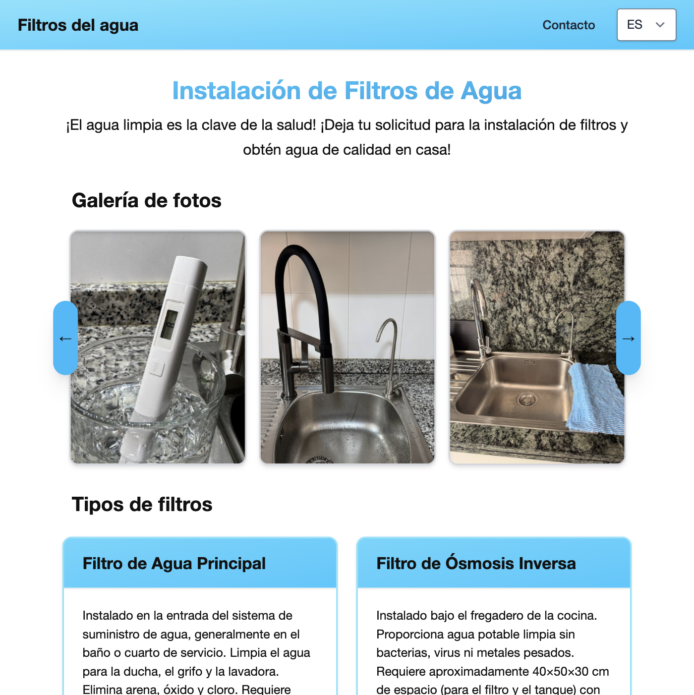 Filtros del Agua project screenshot